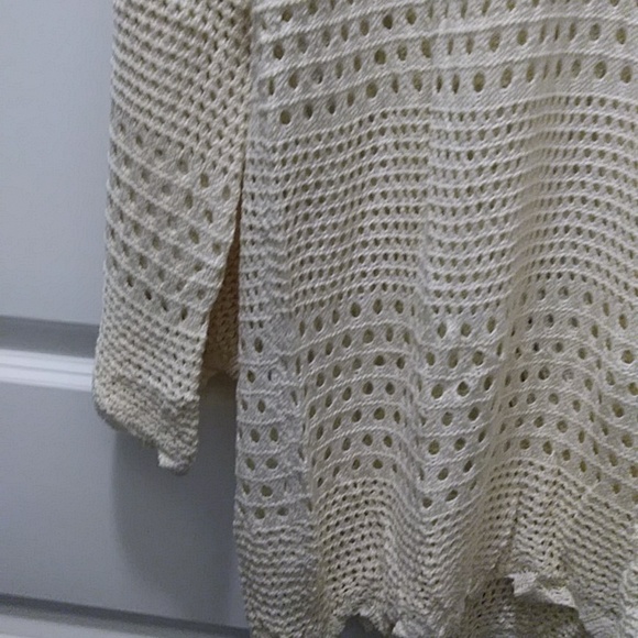 NWT crochet sweater off the shoulder hollow out pull over - Picture 5 of 7